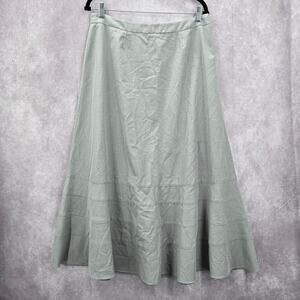 Metro Style Gray Midi Flare Western‎ Boho Indie Y2k Skirt Plus 14